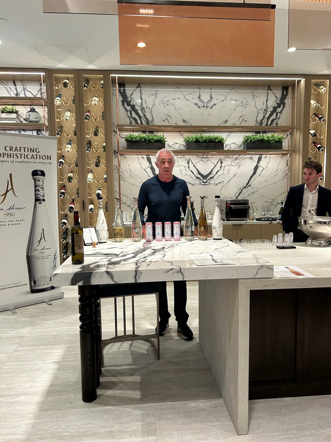 A presenter pouring at the Don Adriano launch