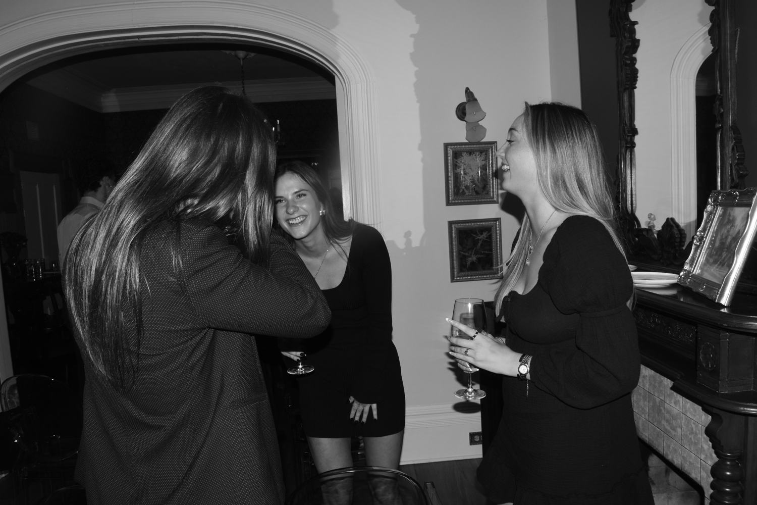 Members greeting each other at an event
